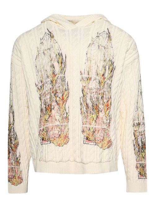 Flame cable knit hoodie - Neutrals