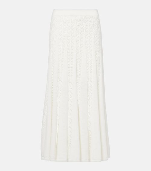 Zimmermann Wylie Flared Knit crochet cotton maxi skirt