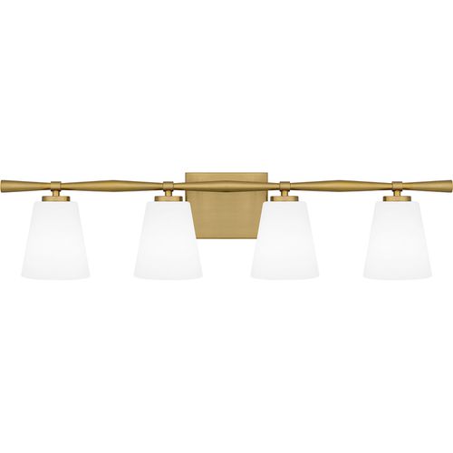 Aged Brass Four Light Bath from the Brindley Collection