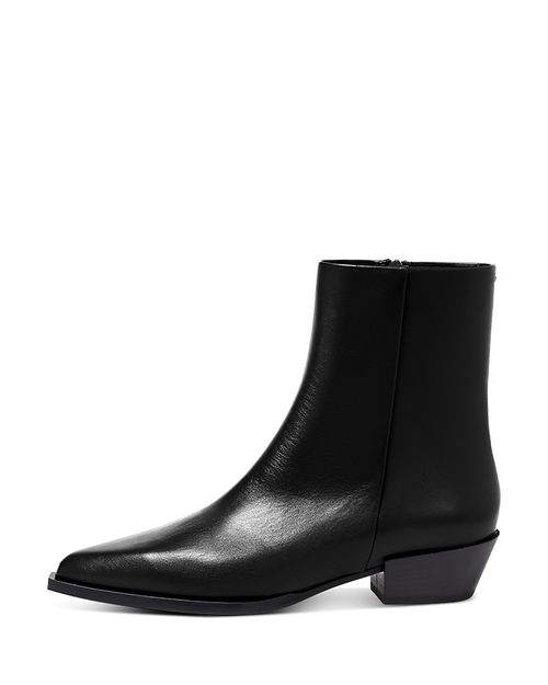 Women's Ruby Pointed Toe Embossed Kitten Heel Ankle Boots