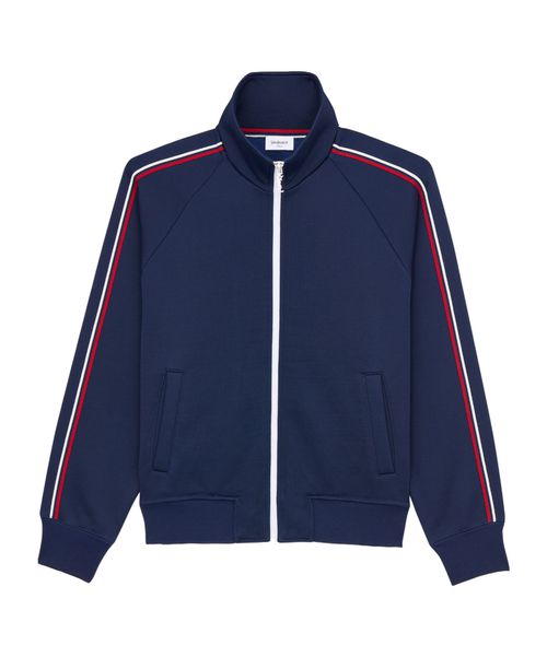 Track jacket in cotton and nylon