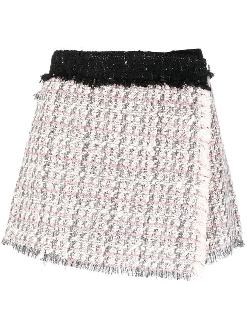 Wrap-front tweed skorts - Grey
