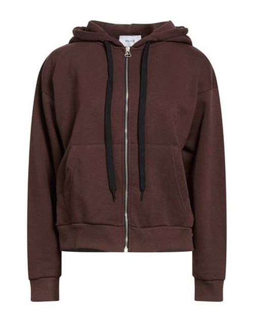 Woman Sweatshirt Chocolate brown Size S Cotton, Polyester