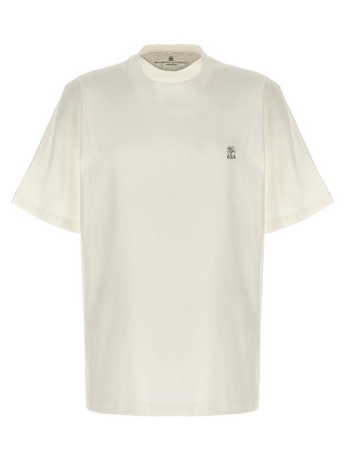 -Logo T Shirt Bianco-Uomo