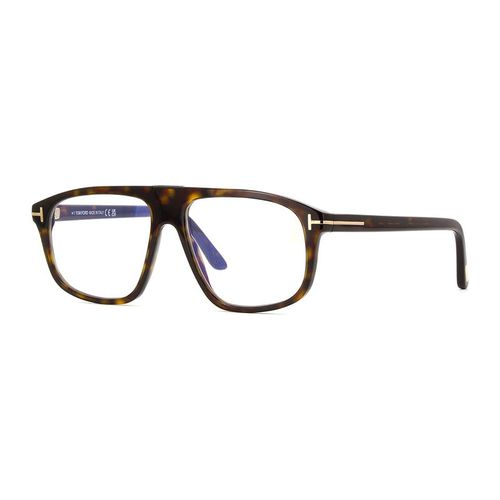 Eyeglasses Aviator Full Rim, Dark Havana Frame And Clear Blue Light Block Lens Ft5901-B052