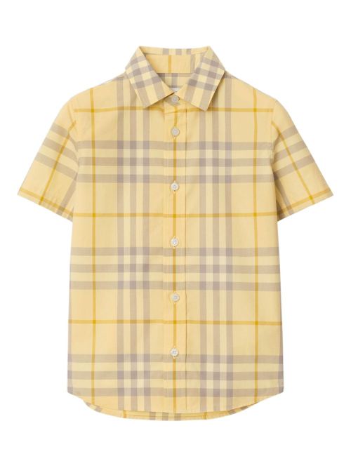 Burberry Kids checked cotton shirt - Yellow
