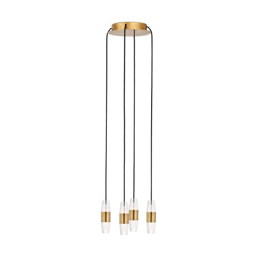 Natural Brass LED Chandelier from the Lassell Collection