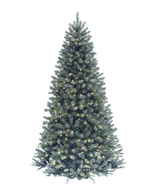 9Ft North Valley Blue Spruce Tree W/ 800 Clear Lights