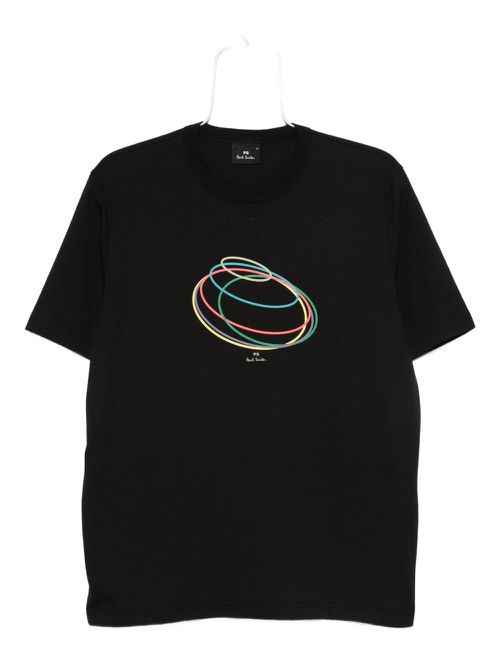 Abstract-print T-shirt - Black