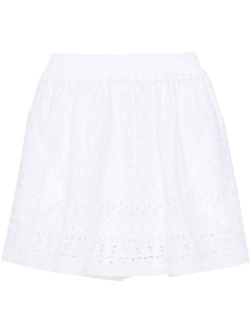 Broderie-anglaise mini skirt - White
