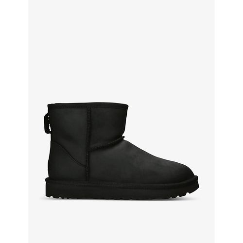 Womens Black Classic Mini Suede and Shearling Ankle Boots