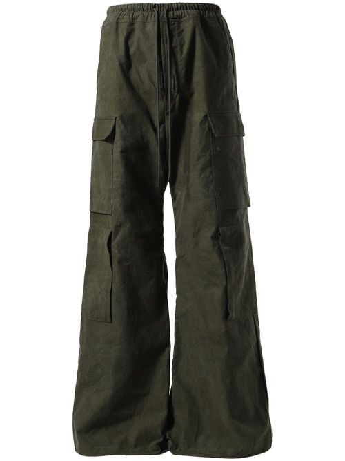 Logo-embroidered cargo trousers - Green