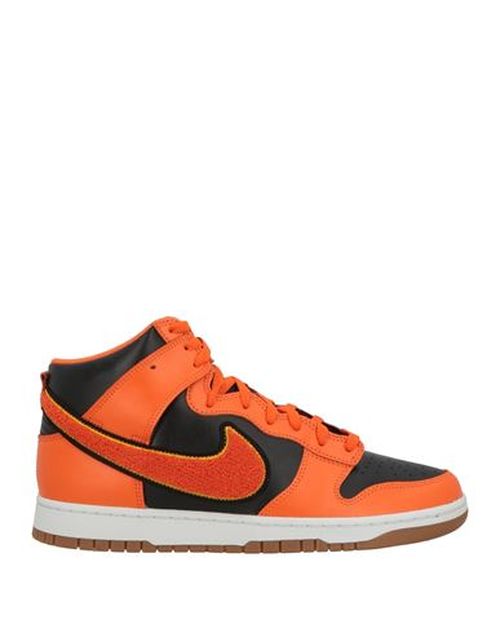 Man Sneakers Orange Size 9.5 Leather, Textile fibers