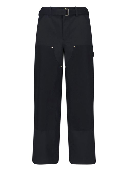 Men's Wool-Blend Trousers with Cotton Details and Cupro Lining
