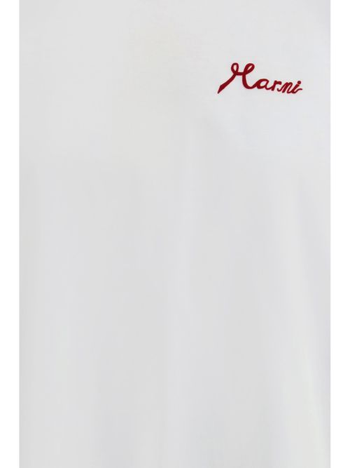 Flocked Logo Cotton T-Shirt — White