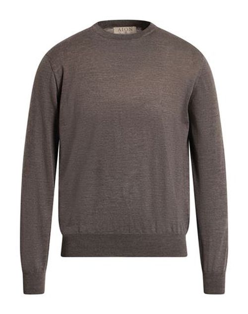 Man Sweater Taupe Size 38 Virgin Wool