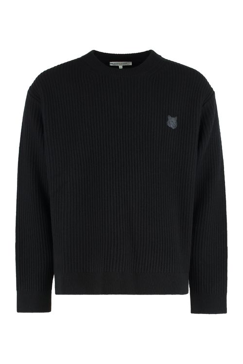 Ribbed Wool Sweater — Black