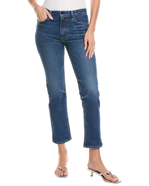 Mid Rise Resin Straight Leg Jean