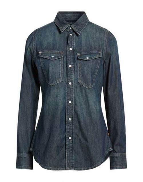 Woman Denim shirt Blue Size S Cotton