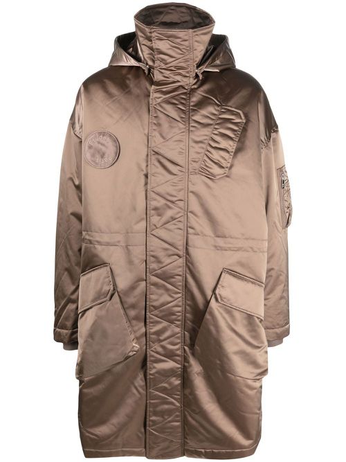 Hooded oversize coat - Brown