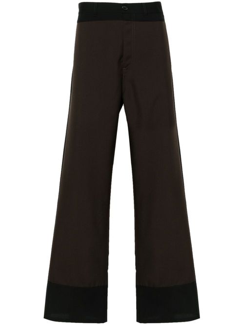 Two tone-design trousers - Black