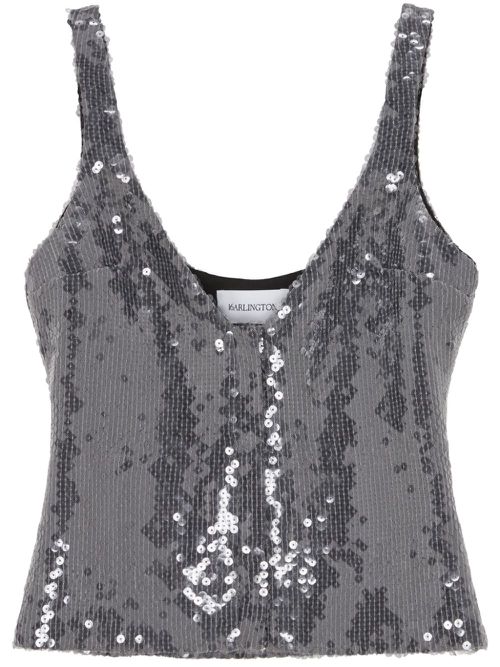 Devereau sequin-embellished top - Silver
