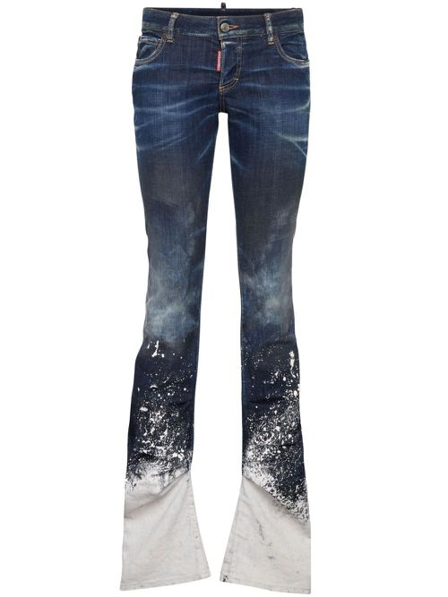 Crystal-embellished flared jeans - Blue