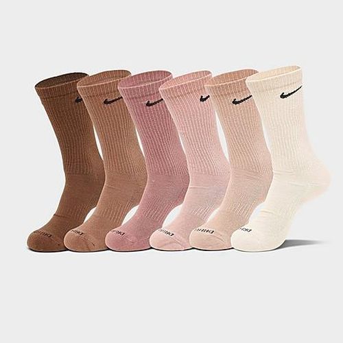 Everyday Plus Cushioned Crew Training Socks (6-Pack) in Pearl/Beige/Rose
