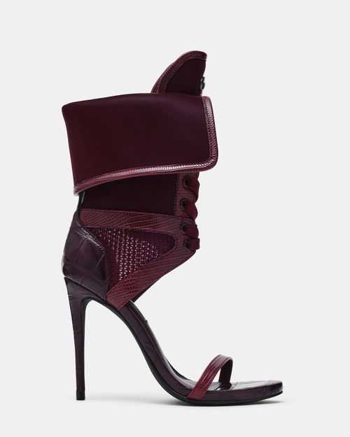 Steve Madden Women's Casella Lace-Up Heels - Plum - - Leather