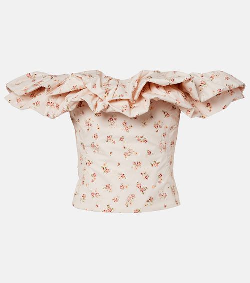 Dalia floral off-shoulder cotton top