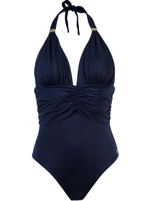 Deep v-neck swimsuit - Blue