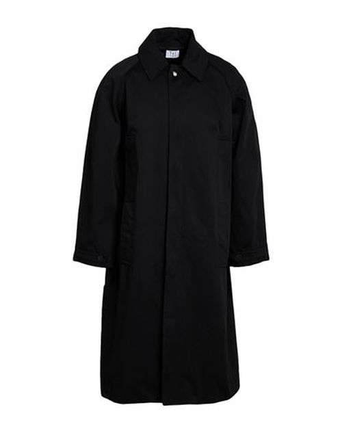 Man Overcoat & Trench Coat Black Size L Cotton
