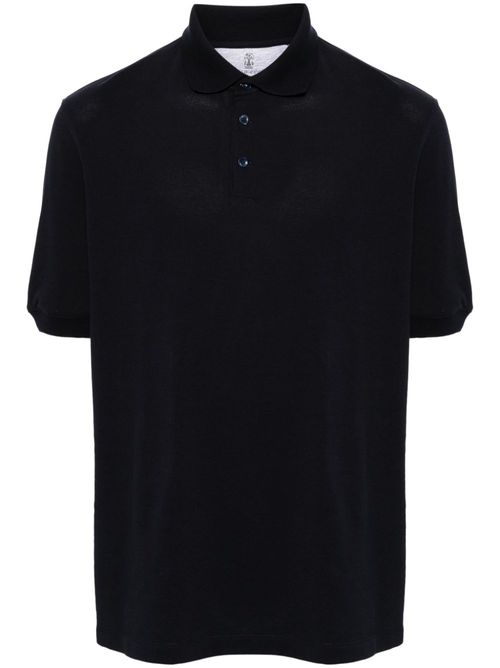 Piqué cotton polo shirt - Blue