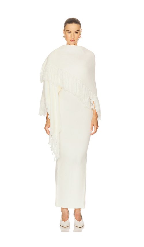 SELMACILEK Fringe Scarf in Cream. - S also in L