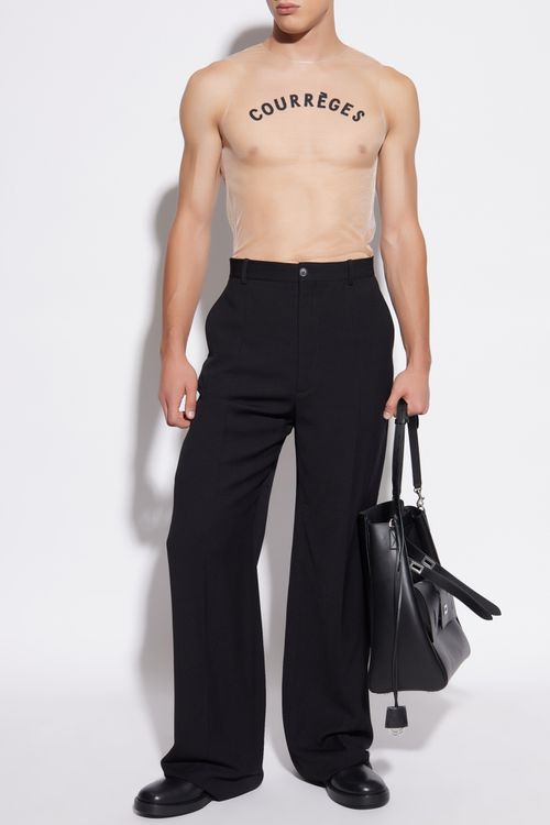 Top With Logo, Men's, Beige