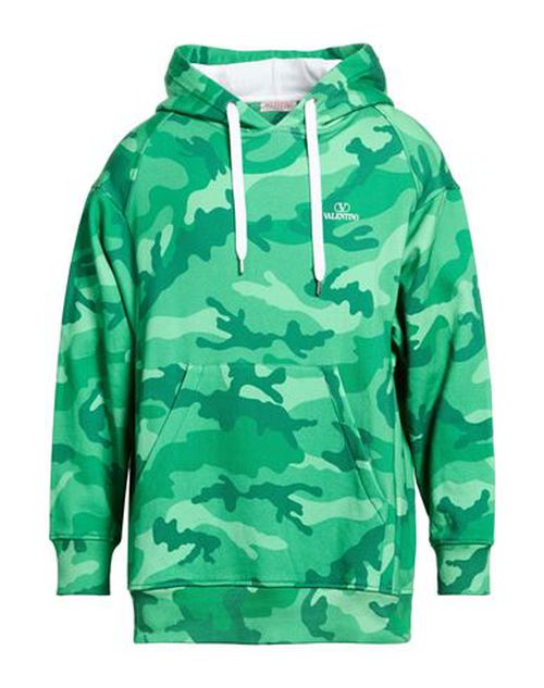 Man Sweatshirt Green Size L Cotton, Elastane