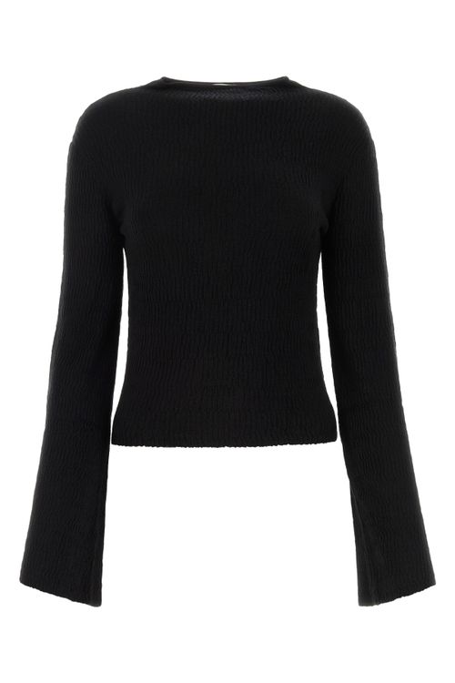 Ribbed Knit Sweater — Black