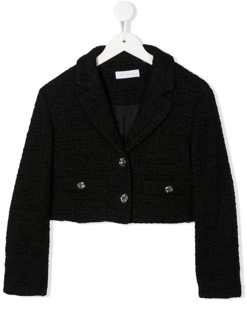 Bouclé cropped jacket - Black