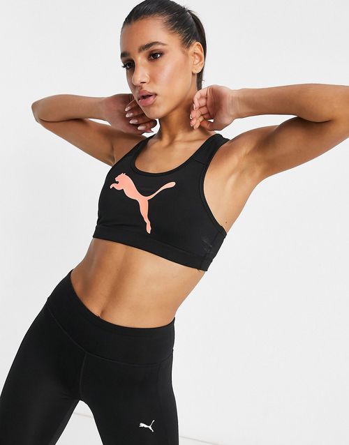 Training sports bra in black with logo
