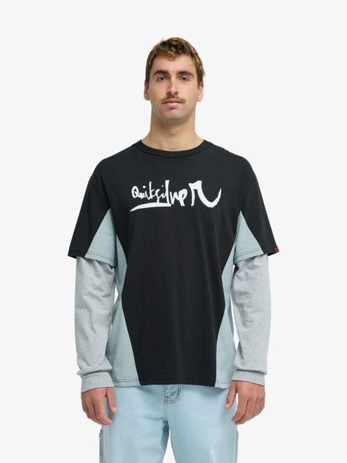 Quiksilver Sync - T-shirt a doppio strato Nero Uomo - Black