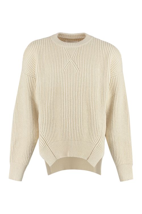 Ribbed Sweater with Side Slits for Men