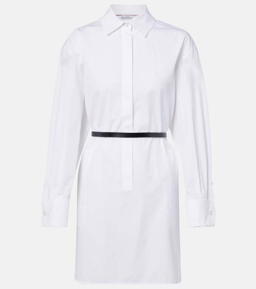 Belted cotton poplin shirt dress