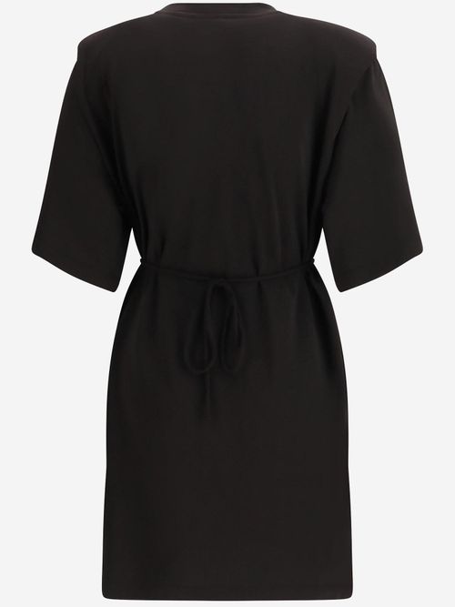 Structured Shoulder Dress — Black