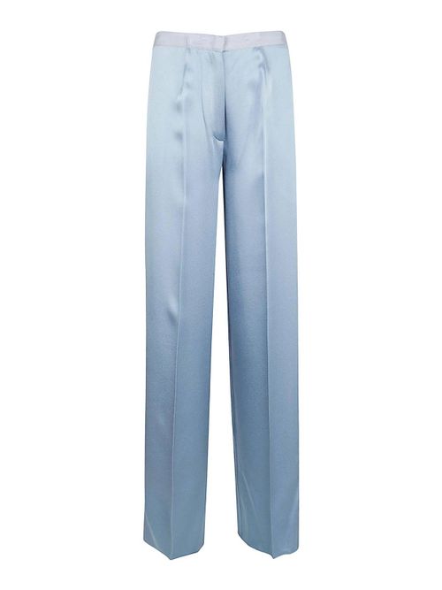Satin High Waist Embroidered Pants