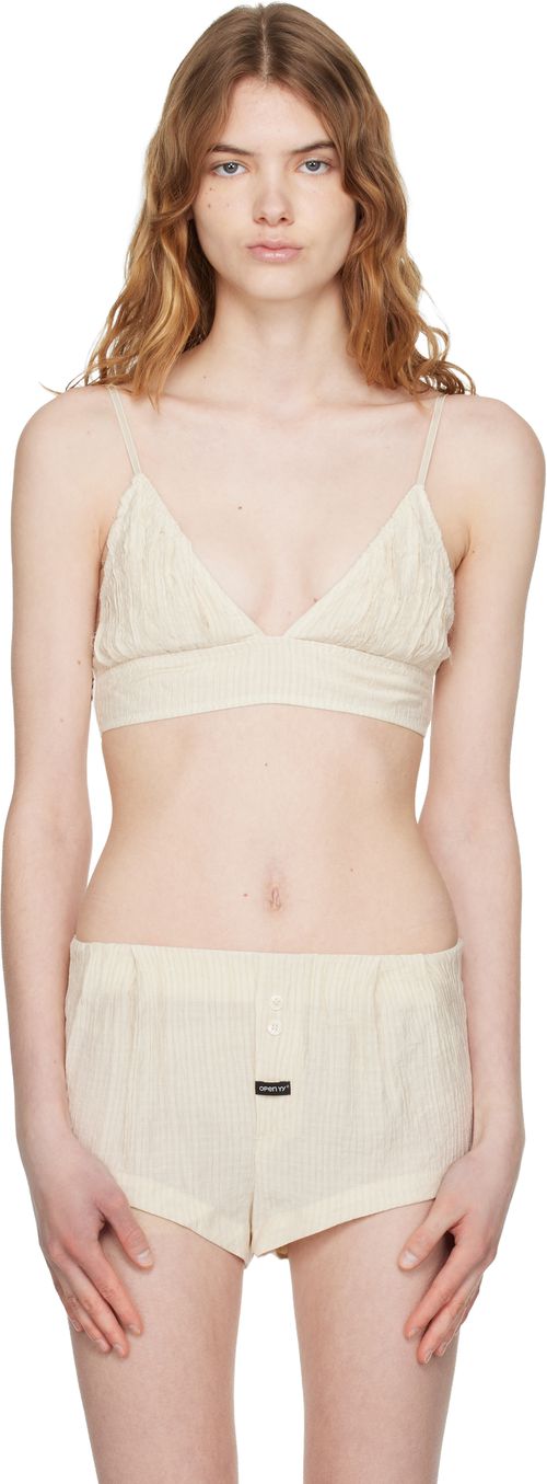 Beige Crinkled Bralette