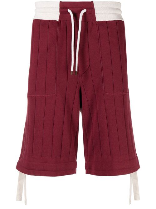 Knitted bermuda shorts - Red