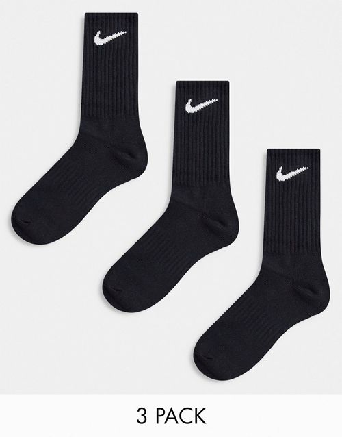 Training Everyday Lightweight 3 pack crew socks in black