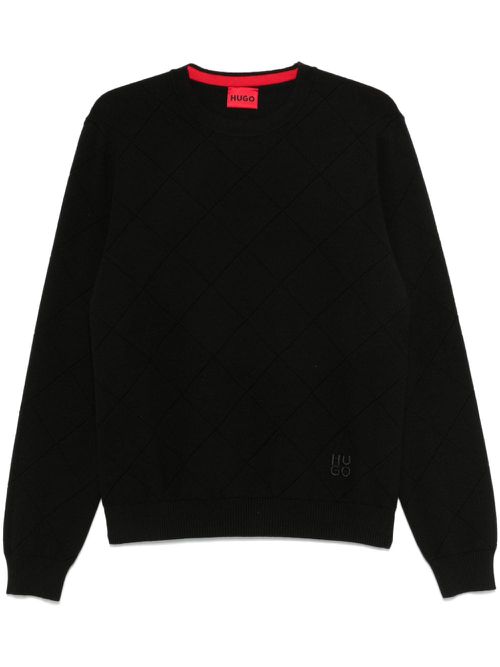 Logo-embroidered sweater - Black