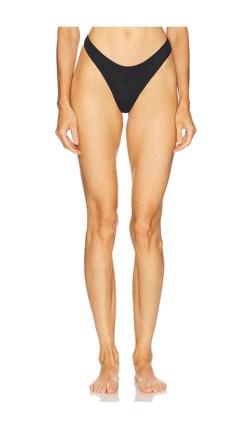 Negative Underwear Pointelle Dipped Thong in Black. -  XXL also in L, M, S
