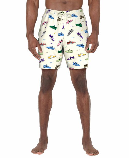 "Men's 7"" Sneaker Print Volley Swim Shorts - Sail"